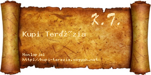 Kupi Terézia névjegykártya